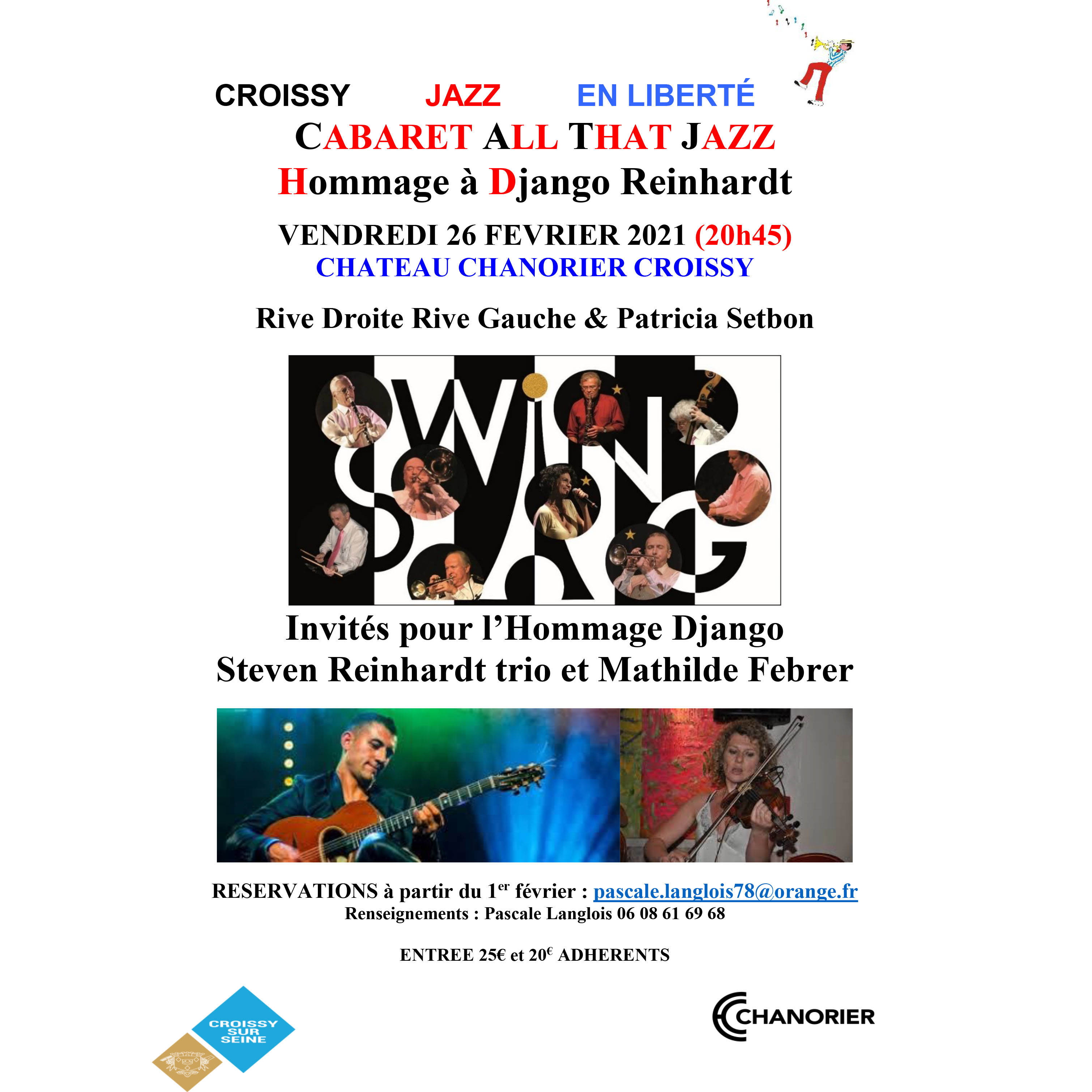 Hommage à Django Reinhardt à Croissy Affiche Cabraet 2020